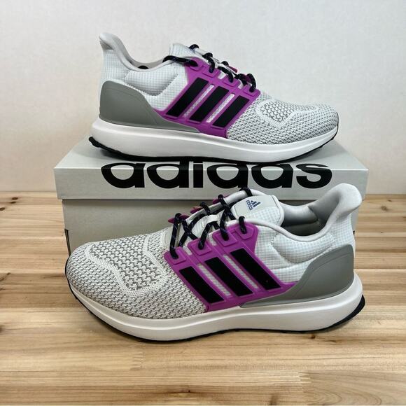 New Adidas UBOUNCE DNA running shoes womens 8.5 Orbit Grey Core Black Purple - Picture 1 of 11
